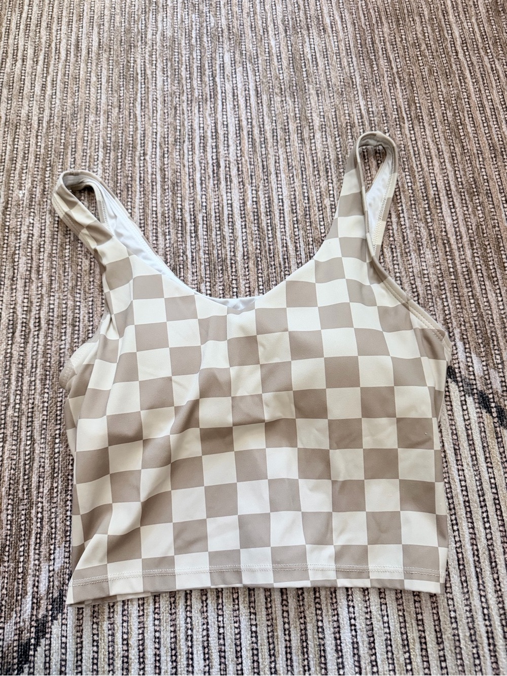 Pink Lily workout checkered crop with built in bra